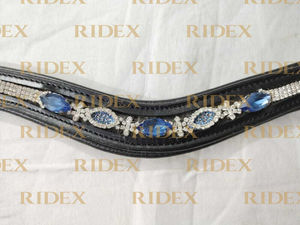 Bride de cheval en cuir avec cristaux fabriquée en Inde, bandeaux de tête parfaits pour le dressage, disponibles à un prix abordable. - Product Image 2