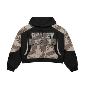 Sudadera de invierno informal personalizada para hombre, Sudadera con capucha de cabeza de esqueleto de estilo callejero, diseño recortado de gran tamaño, estampado lavado con forro de algodón 100% - Product Image 3