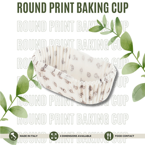 Papel desechable a prueba de grasa personalizable hecho en Italia, ovalado con estampado, taza para hornear blanca, fundas para cupcakes, diferentes tamaños - Product Image 2