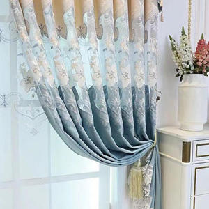 Logo personnalisé oem avec broderie chaude <span class=keywords><strong>de</strong></span> luxe haut <span class=keywords><strong>de</strong></span> gamme pour chambre à coucher salon et restaurant <span class=keywords><strong>tissu</strong></span> <span class=keywords><strong>de</strong></span> rideau pare-soleil prêt à l'emploi - Product Image 4