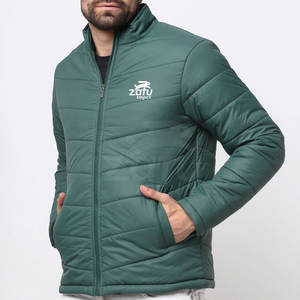 Veste d'hiver matelassée pour hommes, col montant, logo frontal, séchage rapide, prix bas, vente en gros - Product Image 6
