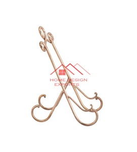 Kitchen Use Accessories Copper Finished Iron metal Wire Metal <b>Plate</b> <b>Stand</b> For kitchen Table Top <b>Plate</b> Rack - Product Image 1