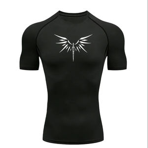 Camiseta Deportiva Blanca de Libélula para Hombre, Camiseta de Compresión para Entrenamiento Físico, Manga Corta, Secado Rápido, Camisetas Deportivas para Gimnasio - Product Image 1