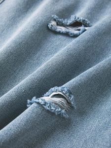 Short en jean baggy pour homme 100% coton Y2K Jorts Cargo déchiré taille élastique coupe ample Streetwear vintage pour le printemps et l'été - Product Image 6