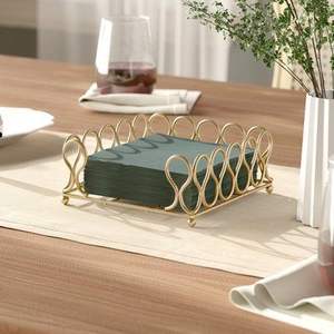 Servilletero moderno de aluminio fundido dorado con diseño elegante con acabado dorado, perfecto para el hogar y los utensilios de cocina - Product Image 6