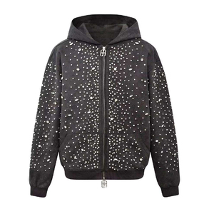 Chándal Moderno con Lavado Ácido y Pedrería Personalizado para Ropa Urbana, Estilo Moderno Personalizado, Chándal de Felpa 100% Algodón para Unisex - Product Image 2