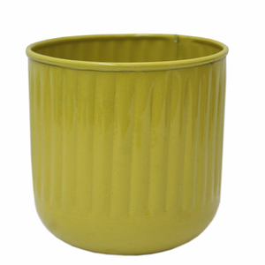 <b>The</b> Melamine Distressed Planter Round <b>Shape</b> Shiny Yellow <b>Colour</b> Metal Indoor Home Decorative Luxury Handmade Item - Product Image 1