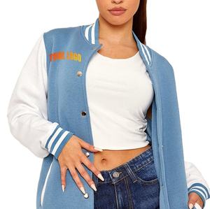 2025 personnalisé à manches longues femmes université veste dames recadrée Baseball uniforme université veste pour hiver femmes université vestes - Product Image 3