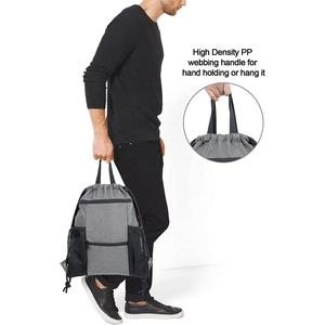 Sac de bain athlétique imperméable de dernière conception Sac à dos en maille avec cordon de serrage et bandoulière Sacs à cordon - Product Image 6