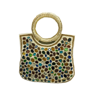 Designer Handmade Elegant Stone Beaded <b>Evening</b> <b>Bag</b> for Outdoor Party Wedding or Bridal Events - Product Image 2