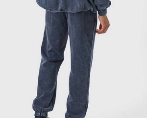 Venta al por mayor lavado con ácido precio barato hombres chándales Venta caliente de alta calidad pulóver con capucha y cintura elástica pantalones chándales hombres - Product Image 6