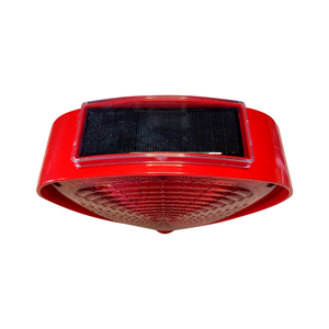 Lámpara LED Triangular Intermitente de Advertencia de Tráfico con Energía Solar en Color Rojo - Product Image 3
