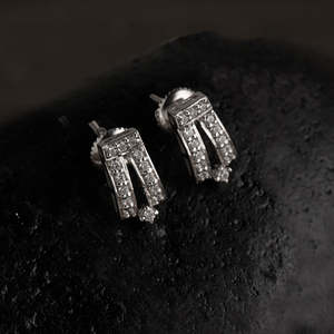 Compre Pendientes de Plata de Ley 925 de Primera Calidad para Mujeres y Niñas, Pendientes Geométricos con Baño de Oro de 18K para Bodas - Product Image 2