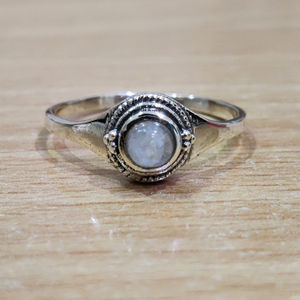 <b>Moonstone</b> Moissanite <b>Ring</b> 1.7 Grams Elegant and Lightweight Gemstone Band - Product Image 1