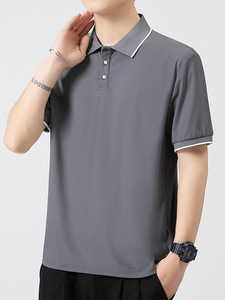 Polo de Verano para Hombre, Color Sólido, Estilo Casual, Cuello Solapa, Moda Ejecutiva, Nailon 100% Poliéster, Técnica Bordada - Product Image 3