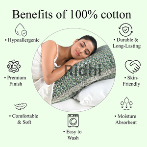 Housse de coussin lombaire à volants RIDHI 20x36" vert basilic, imprimé floral en coton fait main, amovible et lavable en machine - Product Image 3