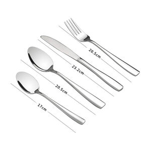 High-Grade Sleek Handle Stainless Steel 304 Corrosion Resistant Luxury Dining Flatware <b>Set</b> Business Gifts Mirrored Steel - Product Image 4