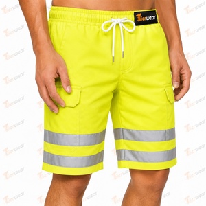 Pantalones Cortos Cargo de Algodón de Alta Visibilidad para Hombre Tiierwear con Tiras Reflectantes, Transpirables y Resistentes al Viento, con Soporte para Detección de Agujas - Product Image 5