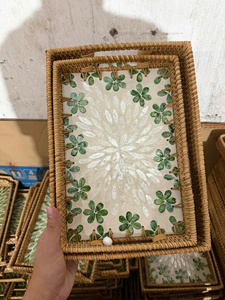 Handmade Bamboo Serving <b>Tray</b> Anti Mold Round Bamboo Woven Plate Multi Size Food Display <b>Tray</b> for Home Cafe Restaurant - Product Image 6