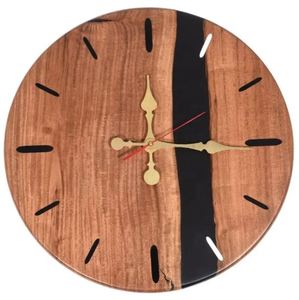 Best Quality Black Epoxy Resin Wooden Handmade Modern Multi-Functional Art <b>Wall</b> <b>Clock</b> Indian Exporters' Wood Craft <b>Unique</b> Home - Product Image 1