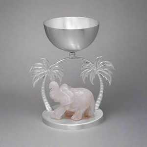 Tazón de tuerca de elefante y Palmera para el hogar, Hotel, restaurante, mesa y vajilla, Color plateado, forma redonda, tazón para servir frutas secas - Product Image 4