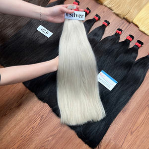 Qualité supérieure!! Fournisseur en gros Cuticule étirée double cheveux vierges en vrac Extensions de cheveux en vrac d'un donneur couleur blanche - Product Image 4