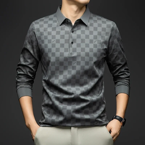 Chemises décontractées d'affaires pour hommes, manches courtes, en toile polyester/coton unie, écologiques, respirantes et à séchage rapide pour l'automne - Product Image 1