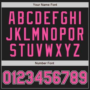 Camiseta de béisbol auténtica rosa y negra personalizada rosa a rayas-blanca - Product Image 5