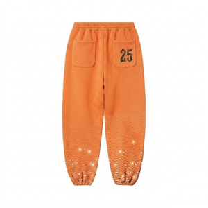 <b>Men</b> <b>Jogger</b> <b>Pant</b> 320 GSM Premium Cotton Fleece Orange Lightweight Eco-Friendly Streetwear Sweatpants OEM ODM - Product Image 2