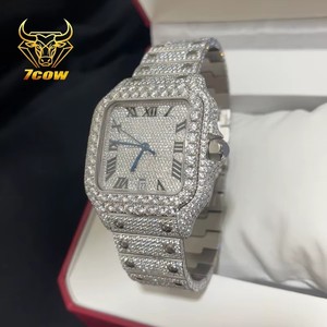 นาฬิกาฮิปฮอปหรูหราประดับเพชรโมอิสซาไนต์สีขาว VVS เต็มหน้าปัด ระบบออโตเมติก สำหรับผู้ชาย - Product Image 2