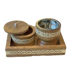 Ensemble de brûleurs d'encens en résine de bois de qualité supérieure Medkhan Mubkhar Bakhoor avec plateau et boîte en bois - Product Image 3
