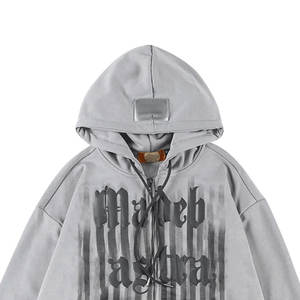 Unisex Casual Fitness Full <b>Zip</b>-up Fleece <b>Hoodie</b> Winter Digital Printed Puff Design Customized Logo Plain Dyed for Men - Product Image 3