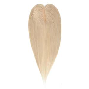 Topper de cheveux humains Remy blond champagne, base mono, 100% cheveux chinois - Product Image 2