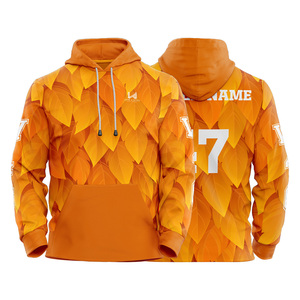 เสื้อฮู้ดดี้ทรงบ็อกซี่โอเวอร์ไซส์ผ้าถักลายพรางแบบย้อมสีเอซิด พิมพ์ลายตามสั่ง ผลิตจากโพลีเอสเตอร์/คอตตอน สำหรับผู้ชาย - Product Image 3