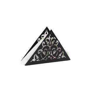 Cut Off Design Black Color TriangleFinish Durable <b>Napkin</b> <b>Holder</b> With Customized Color and Sizes for Home With Sizes 13x9.5x5 Cm - Product Image 1