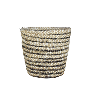 Hot Sale Woven <b>Jute</b> Seagrass Round Planter Indoor Outdoor Hanging <b>Basket</b> with Natural Plastic Liner Straw Flower Pot - Product Image 5