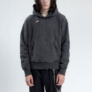 Sudaderas con capucha desgastadas para hombre personalizadas del fabricante 100% algodón de peso pesado grueso tallas grandes esenciales para el invierno - Product Image 2