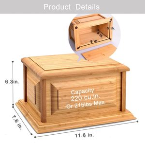 โกศไม้ไผ่โกศสำหรับขี้เถ้ามนุษย์ผู้ใหญ่ฝังศพโกศ (ไม้ไผ่) - Product Image 2