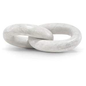 Escultura Decorativa de Mármol Blanco Hecha a Mano con Diseño de Eslabones Esculpidos Art Deco para Decoración del Hogar, Regalo de Lujo para Ramadán o Cumpleaños - Product Image 4