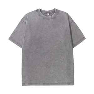 Camiseta de algodón 100% de gran tamaño personalizada de alta calidad, camiseta informal Vintage con estampado de lavado ácido orgánico para hombre - Product Image 2