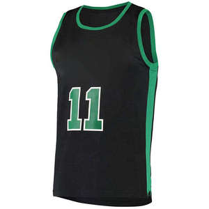 Custom Basketball Jersey 11 Green Number Black Sleeveless Tank Top Unisex Breathable Polyester Sportswear All Seasons Sinewy - Product Image 2