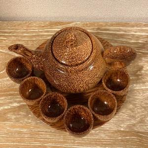 Mini teteras hechas a mano, juegos de madera de palma de coco, tetera y tazas de té, proveedor de Vietnam - Product Image 5