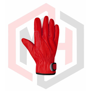 Gants de sécurité au travail en cuir rouge Durable Split Cowhide Dragonne réglable Construction industrielle Utilisation sans silicone - Product Image 5
