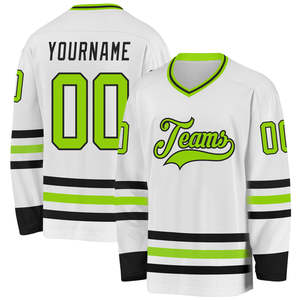 Maillot de hockey personnalisé T-shirt en jersey pour femmes et hommes à la mode Vêtements d'équipe à manches longues et col en V Streetwear décontracté Vêtements de sport Merch - Product Image 4