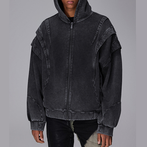 Casual Jeans Slim Fit Blue Denim Plus Size Venta al por mayor Denim jeans HOODIE Ladies Womens Winter Hoodie Jacket Plus Size Jackets - Product Image 2