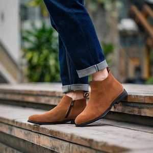 <b>Vintage</b> Brown Suede Chukka <b>Boots</b> with Classic Lacing and Wear Resistant Heel for Men's Business Casual and Retro Matching - Product Image 5