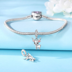 Charm de Plata de Ley S925 de la Serie Navideña, Colgante de Árbol de Navidad, para Pulseras Infantiles DIY, Joyería Exquisita - Product Image 6