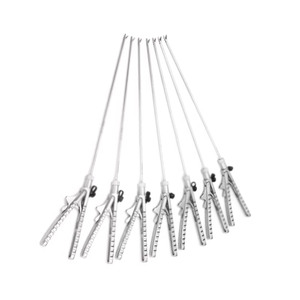Soporte de aguja laparoscópica para uso quirúrgico, mandíbula recta y curvada, Kit de Cirugía de 5mm y 330mm de longitud, soporte de aguja de tijera quirúrgica - Product Image 1