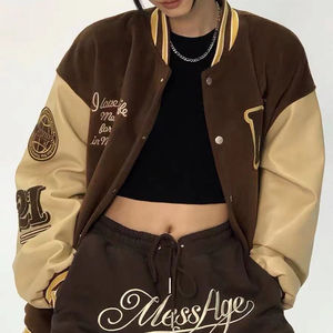 Nouveau Style personnalisé hiver hommes en cuir manches Chenille broderie Baseball lâche université Letterman veste - Product Image 6