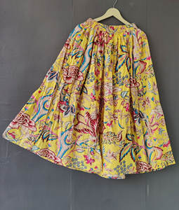 กระโปรงผ้าฝ้ายอินทรีย์สำหรับผู้หญิงกระโปรงพิมพ์ลายดอกไม้ฟรีไซส์สำหรับใส่ไปชายหาดฤดูร้อน - Product Image 3